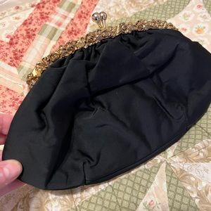 Black clutch evening bag